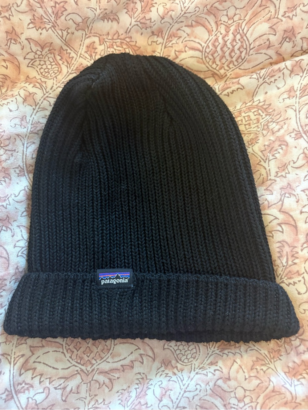 Patagonia Black Ribbed Knit Beanie